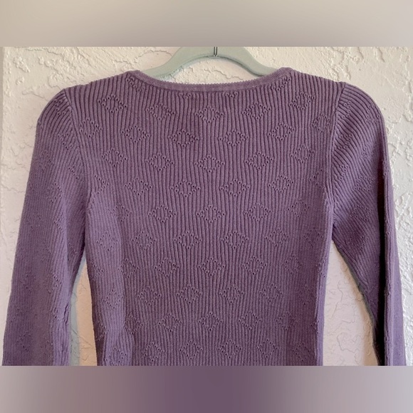 American Eagle Outfitters Purple Ribbed Long Sleeve Sweater - Picture 7 of 7